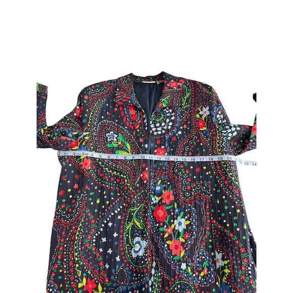 Alfred Dunner Plus Blue Red Floral Colorful Fun Playful Open Front Blazer 14 - Picture 9 of 11